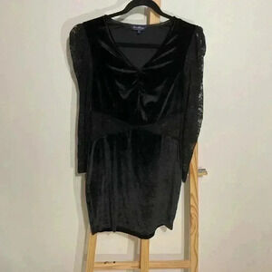 Eric Damian by Charlotte Russe Velvet and lace Side Cutout Long Sleeve , above t